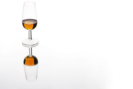 a glass of wine, filled with typical Spanish wineの写真素材