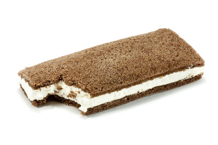 a sweet sandwich, filled with creamの写真素材