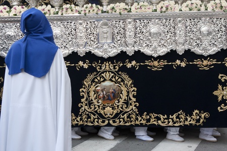 the bearers of the Virgin of the star, carried through the streetsのeditorial素材