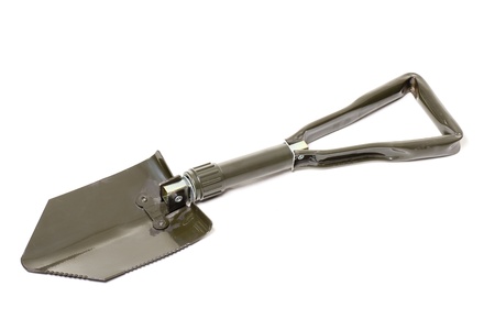a folding shovel, used by the Armyの写真素材