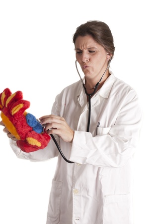 a doctor checking a dollの写真素材