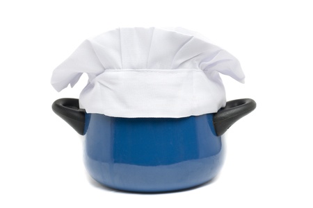 a pot with a chef's hatの写真素材