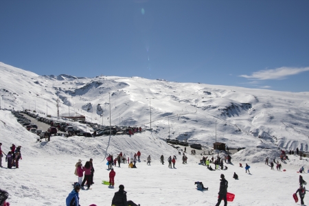 Ski resort Sierra Nevada in southern Spain, in Granadaのeditorial素材