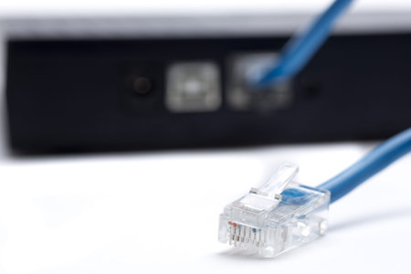 connecting cable Internet line, to the modem