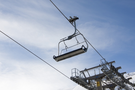 a cable car, used by skiers up the mountainのeditorial素材