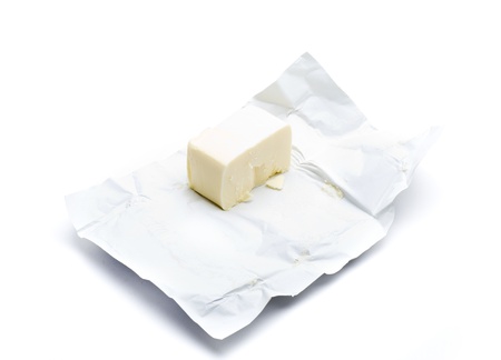 one packet butter, almost finished, delicious on toastの写真素材