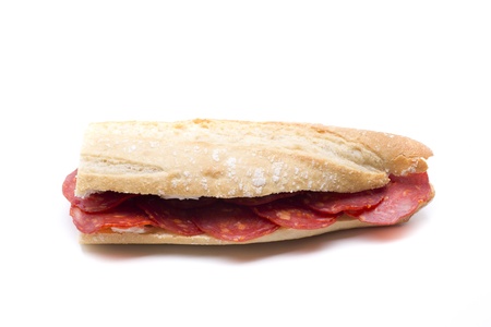 a chorizo ??sandwich with melted cheeseの写真素材