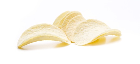 slices of potato chips, a snack for everyoneの写真素材