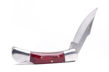 a knife with wooden handle