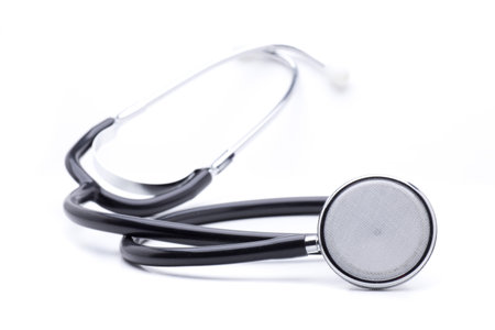 one stethoscope, measuring instrument, used by the medicalの写真素材