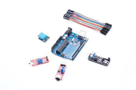 electronic components to develop different projects, temperature, sound, etc...
