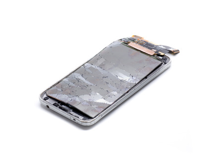 broken screen of a last generation smartphoneの写真素材
