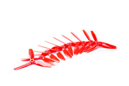 red propellers for racing droneの写真素材