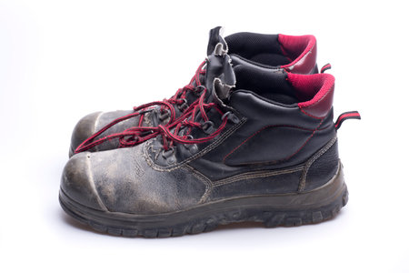 safety boots, with metal protection on the toe