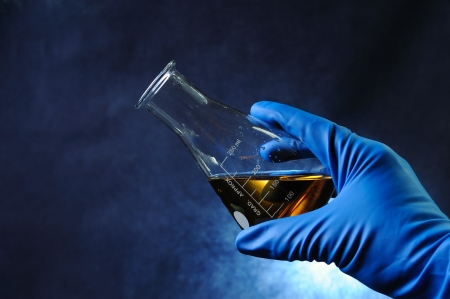 Glass test tubes with colorful liquidsの写真素材