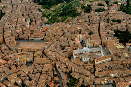 Aerial view of Siena city, i Tuscany Italyの写真素材
