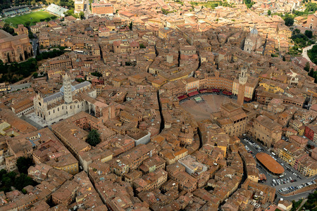 Aerial view of Siena city, i Tuscany Italyの写真素材