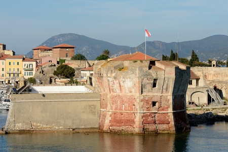 A view of Portoferraio harbor, Tuscany-Italyのeditorial素材
