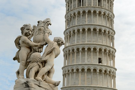 the amazing leaning tower in Pisa, Italy Tuscany-の写真素材