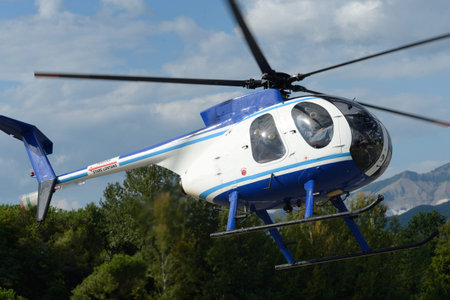 Helicopter flying in the sky