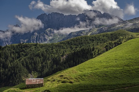 panoramic view of a mountains in the north of Italyの写真素材