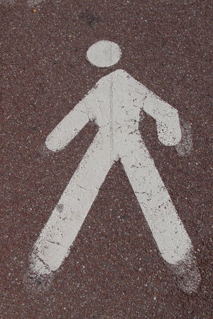 Traffic sign - road marking for pedestriansの写真素材