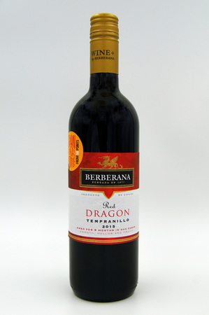 Bottle of Bodegas Berberana Red Dragon Tempranillo wineのeditorial素材