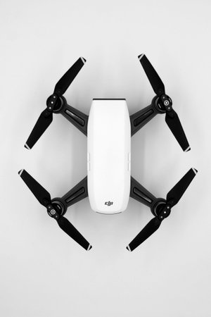 Top view of DJI Spark Alpine White drone quadcopter