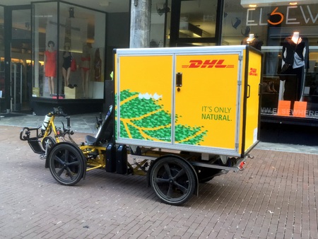 DHL inner-city Electric Delivery Cargo Bike.のeditorial素材