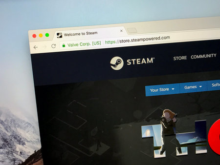Amsterdam, the Netherlands - August 24, 2018: Website of STEAM, a digital distribution platform for...