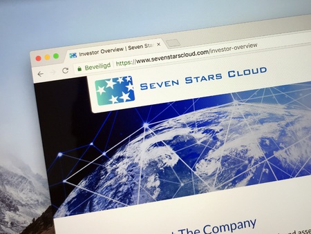 Amsterdam, the Netherlands - August 25, 2018: Website of Seven Stars Cloud Group, Chinese media and investment company.のeditorial素材