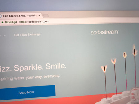 Amsterdam, the Netherlands - August 20, 2018: Website of SodaStream, a Israeli manufacturing company...