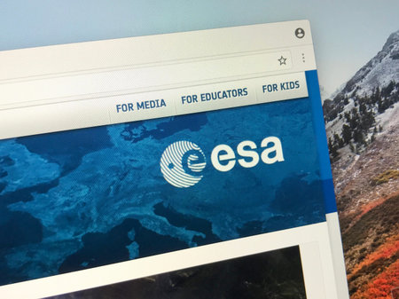 Amsterdam, The Netherlands - March 27, 2018: Official homepage of European Space Agency ESA.