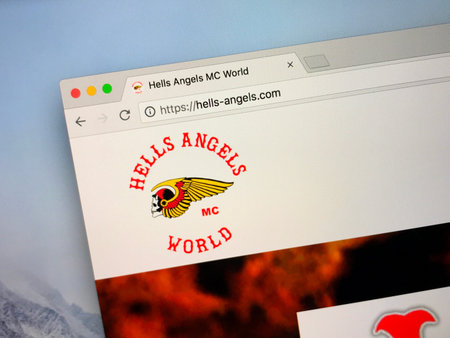 Amsterdam, the Netherlands - September 15, 2018: Website of The Hells Angels Motorcycle Club, a...
