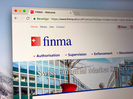 Amsterdam, the Netherlands - July 7, 2018: Website of The Swiss Financial Market Supervisory...