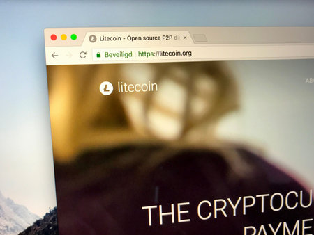 Amsterdam, the Netherlands - July 7, 2018: Website of Litecoin or LTC, a peer-to-peer...