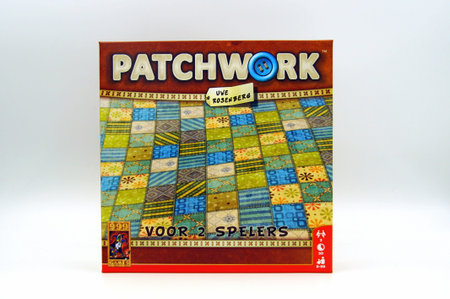 Amsterdam, The Netherlands - November 27, 2018: Board game Patchwork against a white background.