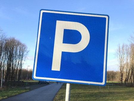 Dutch traffic road sign for parkingの写真素材