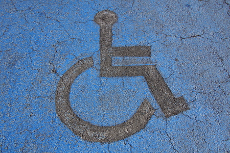 Road marking: disabled parkingの写真素材