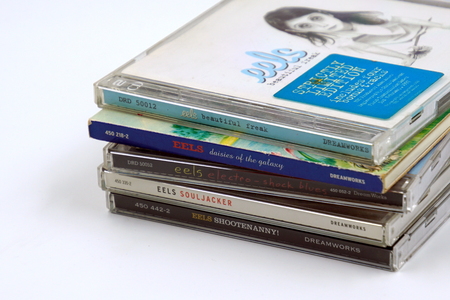 Amsterdam, The Netherlands - Febuary 2, 2019: Compact Disc (CD) Albums American rock band Eels.のeditorial素材