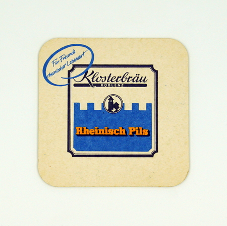 Amsterdam, the Netherlands - March 8, 2019: 1980's vintage Klosterbrau beer mat or coaster.のeditorial素材