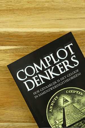 Amsterdam, the Netherlands - September 6, 2020: Part of a Dutch book cover 'Complot Denkers'...
