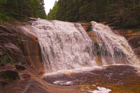 Mumlava waterfalls, Harrachov, Giant Mountains.の写真素材