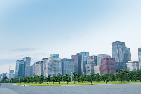 Cityscapes of Tokyo, View from The Imperial Palace Park ; 11st August 2016のeditorial素材
