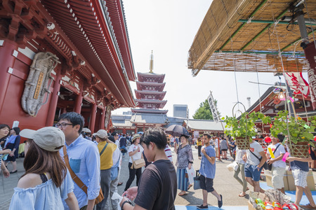 The festival for Japanese lantern flower at Asakusa,Tokyo,Japan; 9th July 2017のeditorial素材
