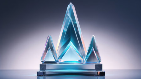 Crystal glass trophy plaque for awarding ceremonyの素材