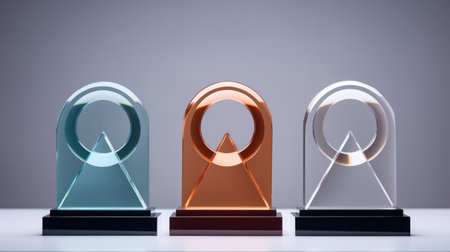 Crystal glass trophy plaque for awarding ceremonyの素材