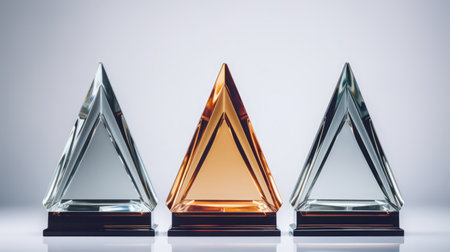 Crystal glass trophy plaque for awarding ceremonyの素材