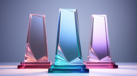 Crystal glass trophy plaque for awarding ceremonyの素材