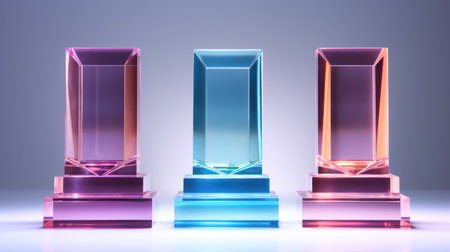 Crystal glass trophy plaque for awarding ceremonyの素材